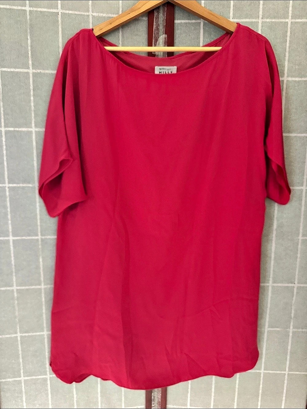 MILLY Short Sleeve Mini Dress in pink Size Large
